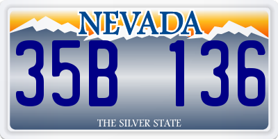 NV license plate 35B136