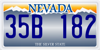 NV license plate 35B182