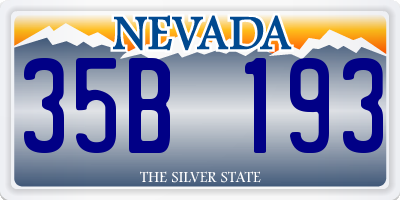 NV license plate 35B193