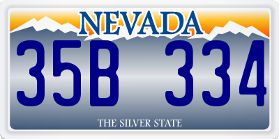 NV license plate 35B334