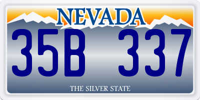 NV license plate 35B337