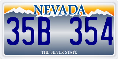 NV license plate 35B354