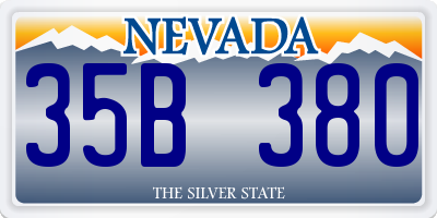 NV license plate 35B380