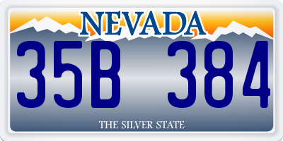 NV license plate 35B384