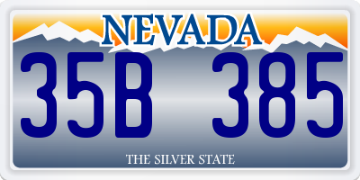 NV license plate 35B385