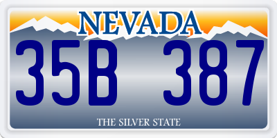 NV license plate 35B387