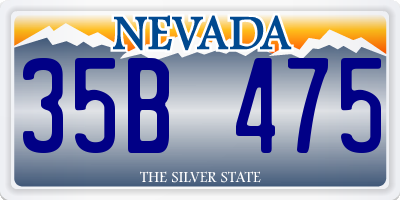 NV license plate 35B475