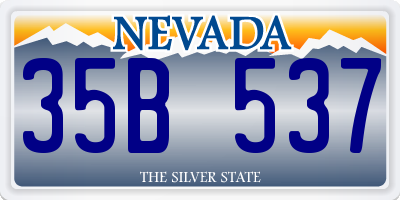 NV license plate 35B537
