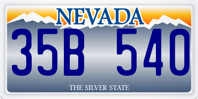 NV license plate 35B540