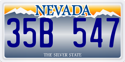 NV license plate 35B547