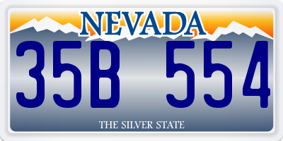 NV license plate 35B554
