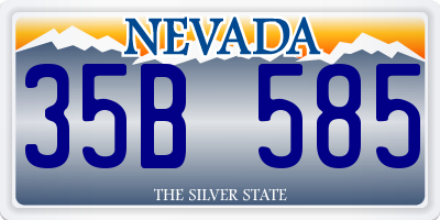 NV license plate 35B585