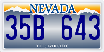 NV license plate 35B643