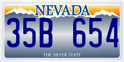 NV license plate 35B654