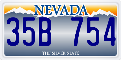 NV license plate 35B754