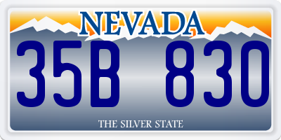 NV license plate 35B830