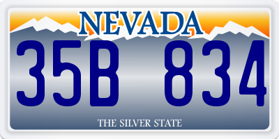 NV license plate 35B834