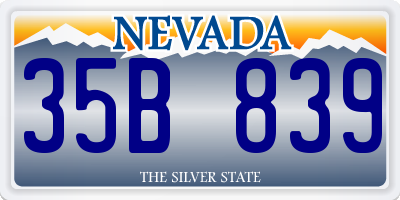 NV license plate 35B839