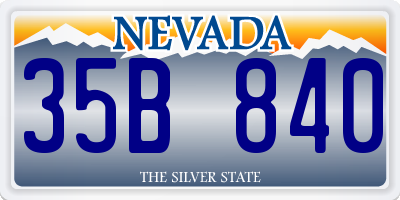 NV license plate 35B840