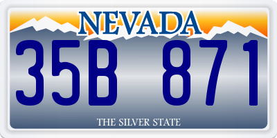 NV license plate 35B871