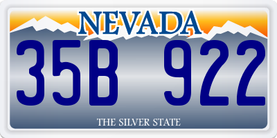 NV license plate 35B922