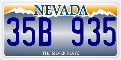 NV license plate 35B935
