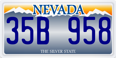 NV license plate 35B958