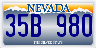 NV license plate 35B980