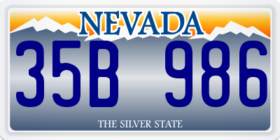 NV license plate 35B986
