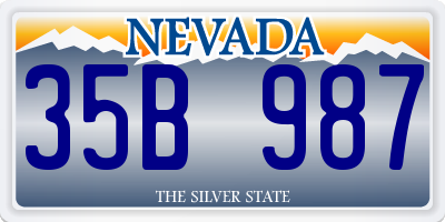 NV license plate 35B987