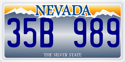 NV license plate 35B989