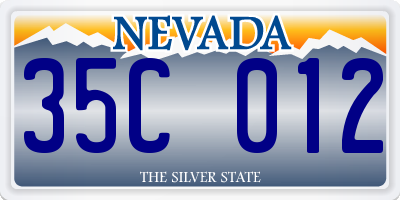 NV license plate 35C012