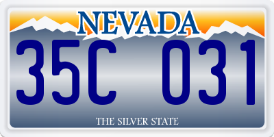 NV license plate 35C031