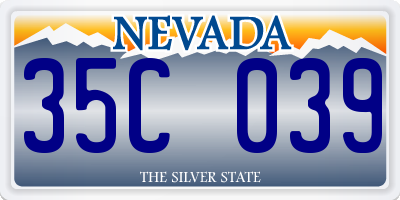 NV license plate 35C039