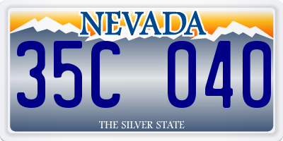 NV license plate 35C040