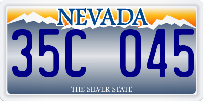 NV license plate 35C045