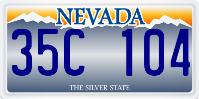 NV license plate 35C104