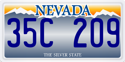NV license plate 35C209