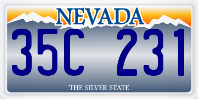 NV license plate 35C231