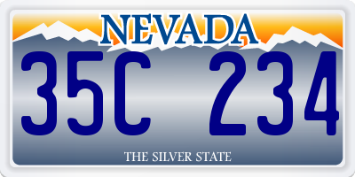 NV license plate 35C234