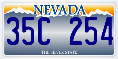 NV license plate 35C254