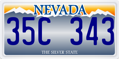 NV license plate 35C343