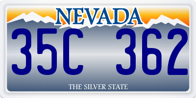 NV license plate 35C362