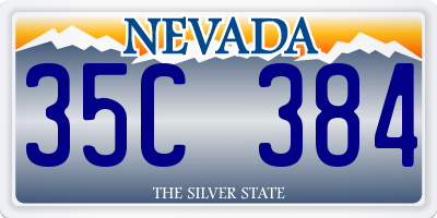 NV license plate 35C384