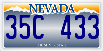 NV license plate 35C433