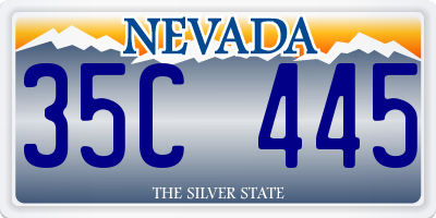 NV license plate 35C445