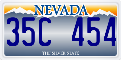 NV license plate 35C454