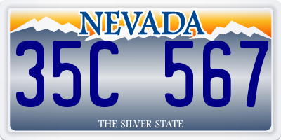 NV license plate 35C567