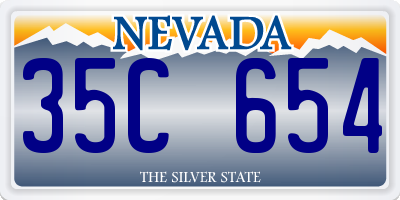 NV license plate 35C654