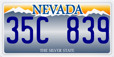 NV license plate 35C839